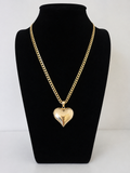 10K Italian Gold Bright Cut Chain with Heart Charm