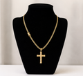 14K Italian Cuban Link Chain with Cross Charm
