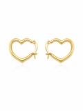 Argollas de Corazón en Oro de 14K con Cierre de Presión