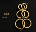 10K Italian Gold Thin Tube Hoop Earrings Trio – Textured & Smooth