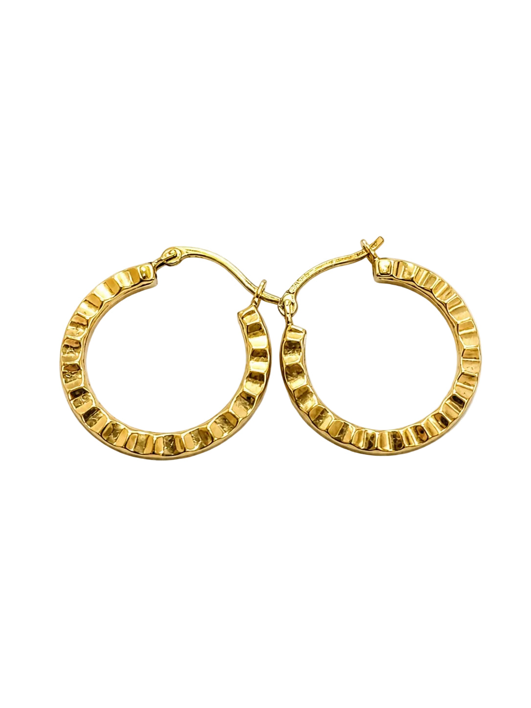 Beauty 14k Real Gold Hoop Earrings