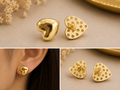 10K Italian Gold Medium Heart Earrings