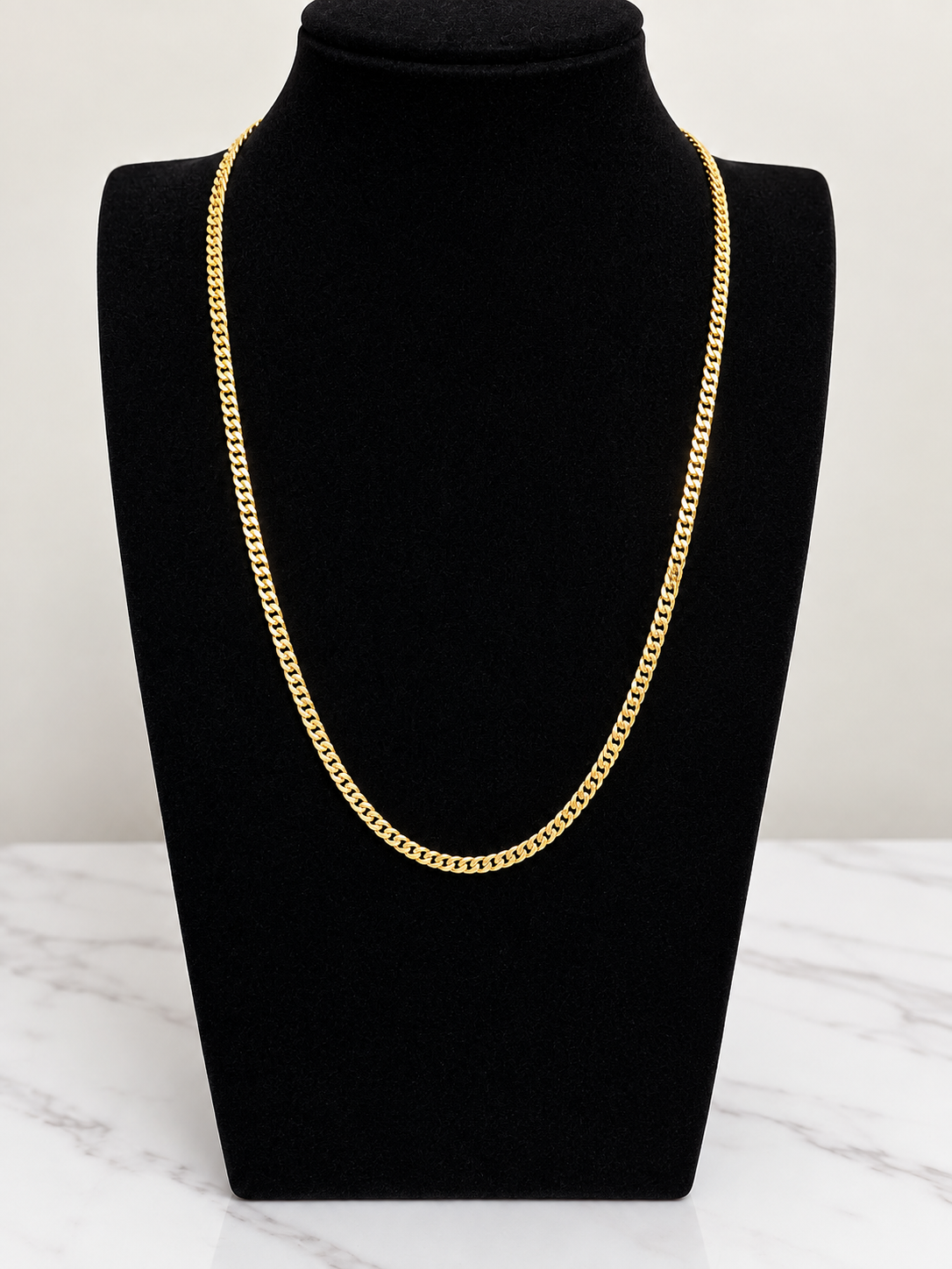 10K Solid Gold Cuban Link Chain – 2.5mm, 20 Inches